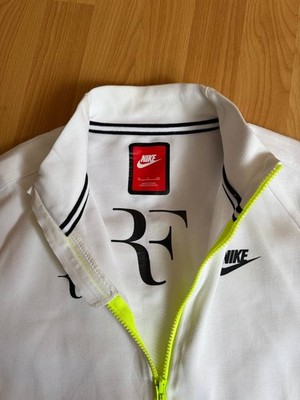 RF ROGER FEDERER PREMIER TECH FLEECE WHITE GREEN TENNIS JACKET