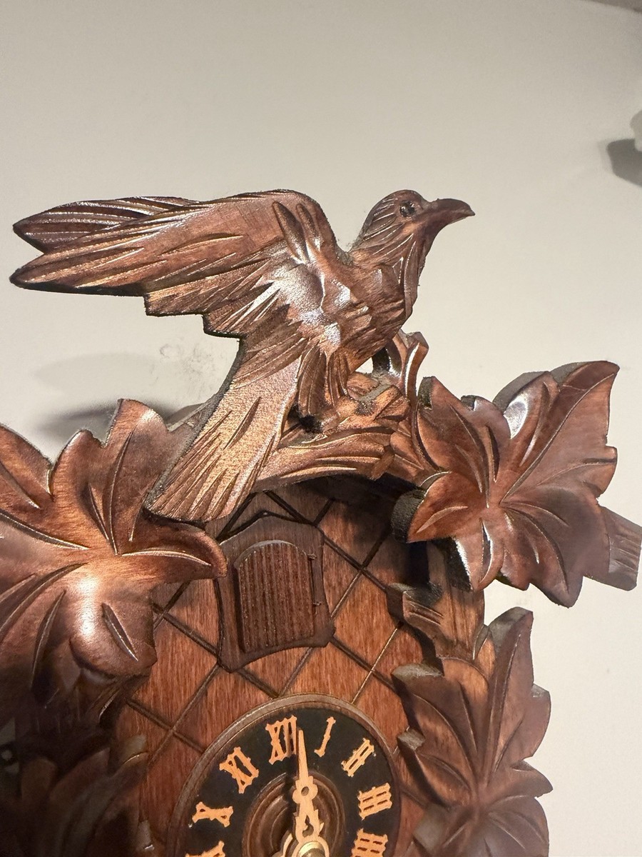 Cuckoo Clock Germany Wooden Weights Woden Hands | eBay
