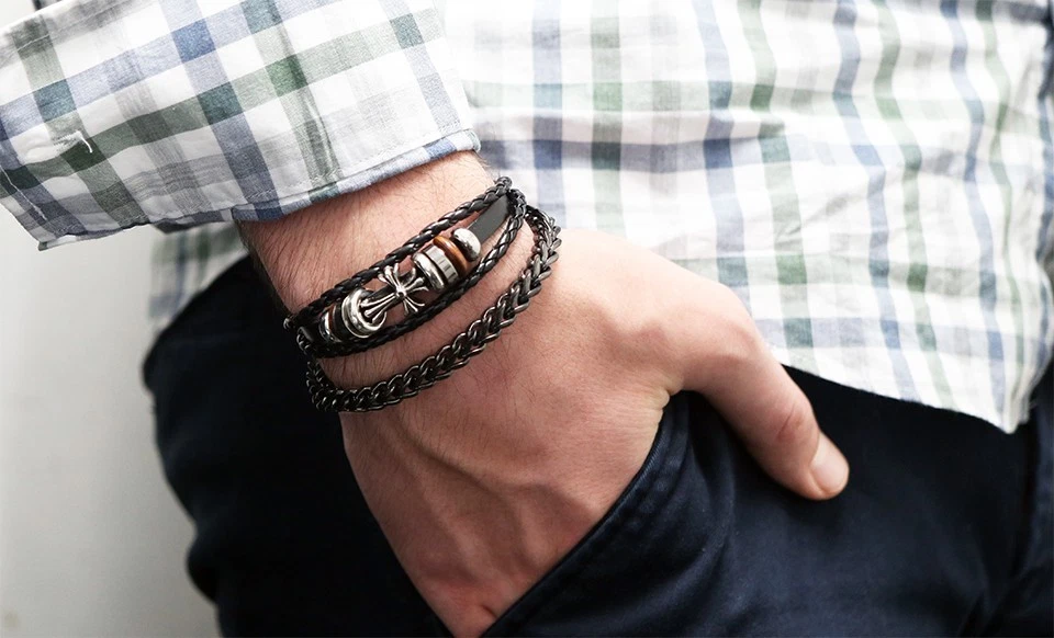 Collar de cadena cuadrada cola de zorro negro 6 mm 30" de acero inoxidable para hombre Foto 4 de 4