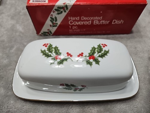 ACEBO DE NAVIDAD con borde dorado plato de mantequilla FINA CHINA JAPÓN vacaciones raro - Imagen 4 de 9