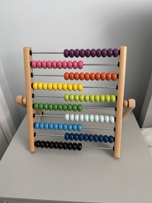 1999 Vintage Ikea bunter Holz Abakus Lernspielzeug Mathe Lernen