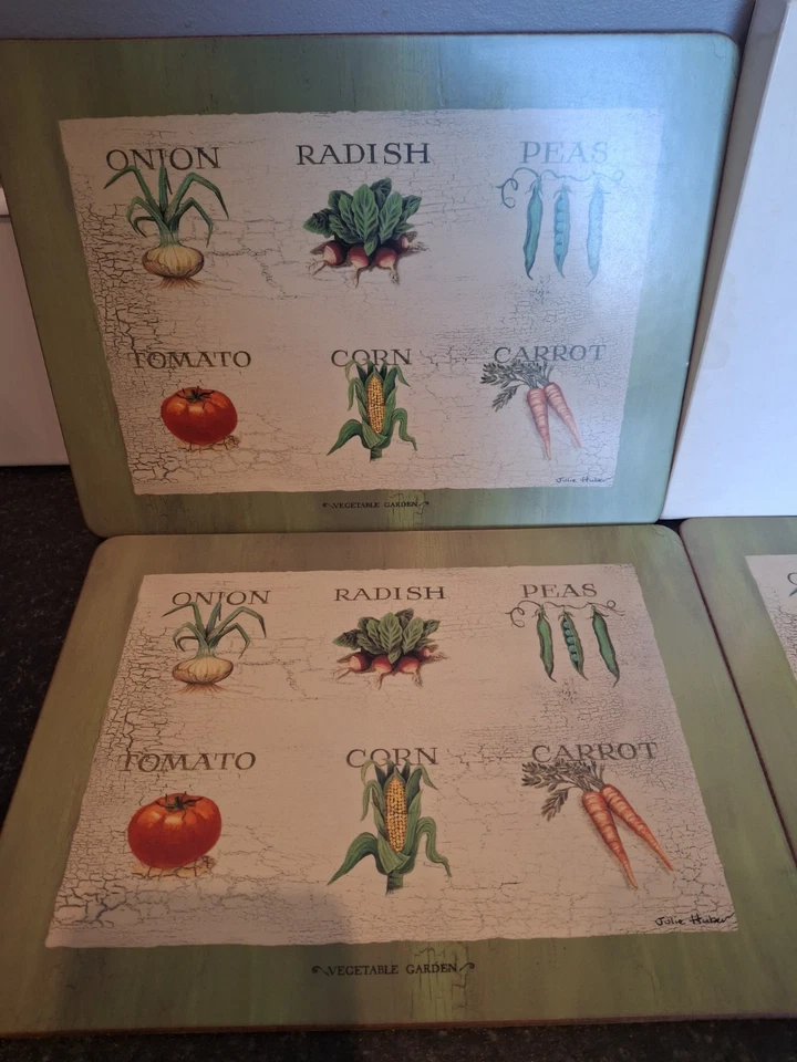 Vintage Pimpernel "Vegetable Garden " Set Of 6 Green Placemats Tablemats Boxed - Image 2 of 4