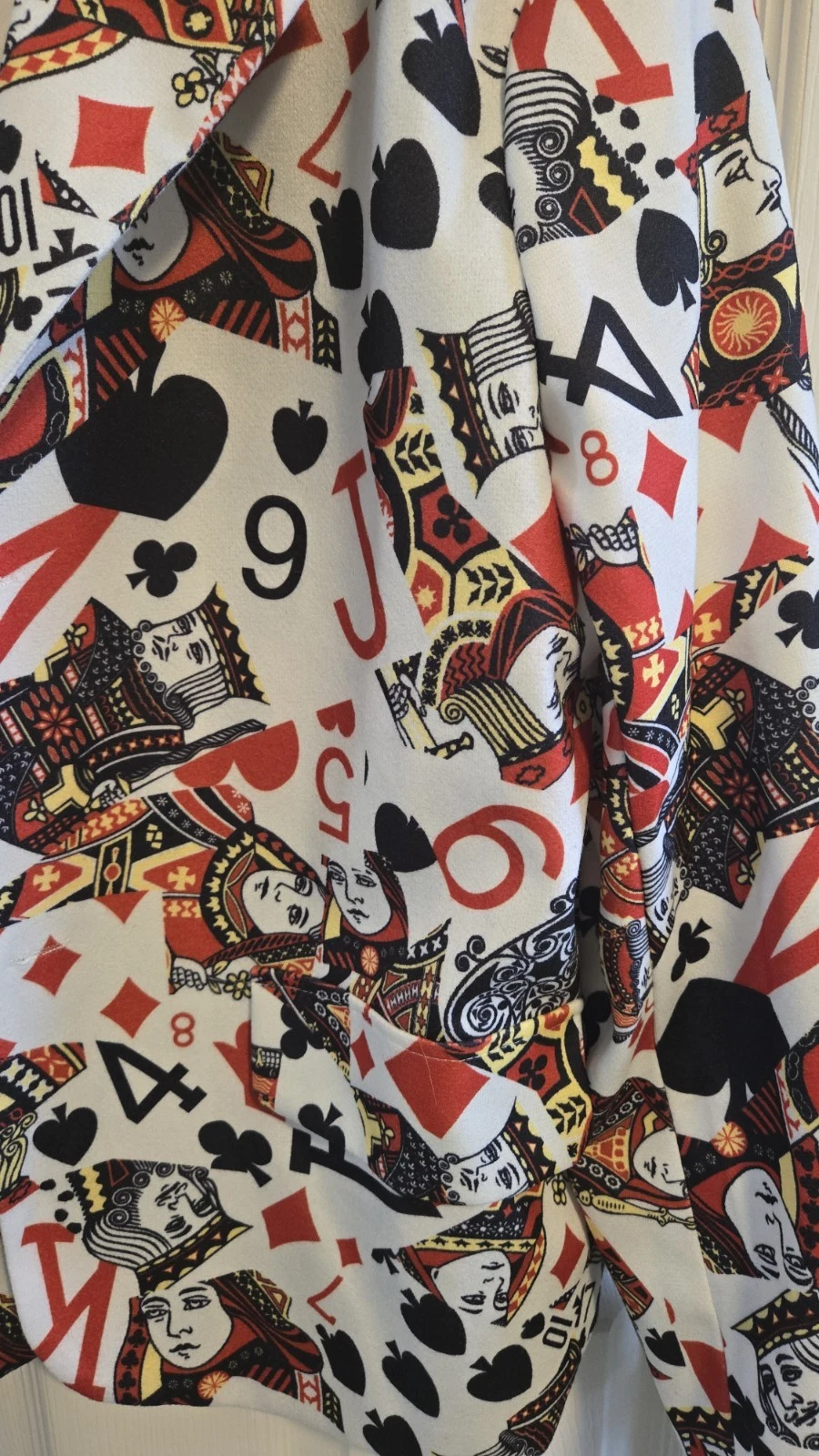 Playing Card Blazer Unisex L XL Casino Vegas Poker Halloween Statement Jacket - product detail image 2