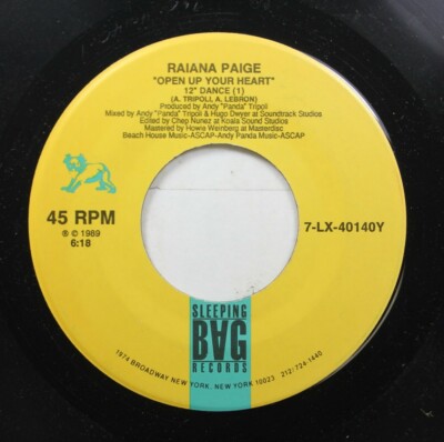 Soul 45 Raiana Paige - Open Up Your Heart / Open Up Your Heart On Sleeping Bag R