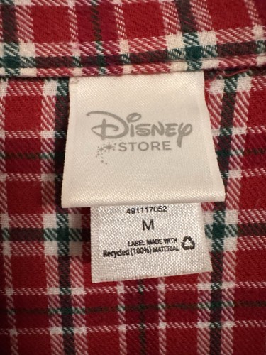 Vintage Disney Store Mickey Pluto Pajama Shirt Mens M Plaid Light Flannel Daddy - 第 4/7 張圖片