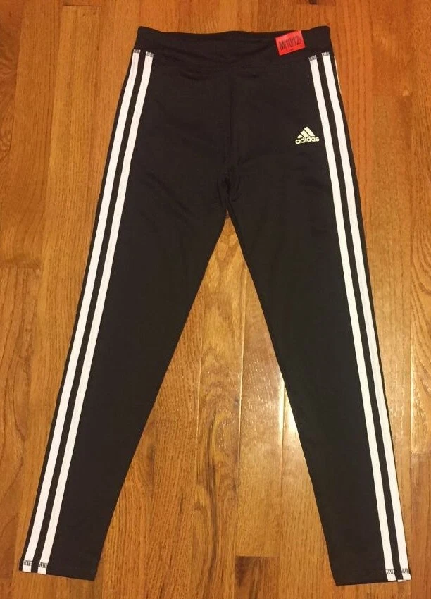 Adidas Youth Girls 3 Stripe Tight Leggings Jogger Athletic New - Image 3 of 4