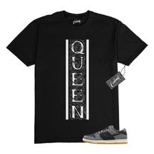 SB Dunk Dark Smoke Grey Black Low White T Shirt to Match QVERT