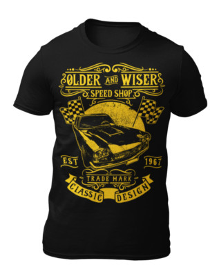 Older And Wiser Speed Shop - Classic Car Racing Herren T-Shirt