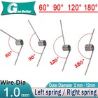 10x Spring Steel Wire dia 1.0mm OD 5-12mm Miniature Torsion Spring - Select size