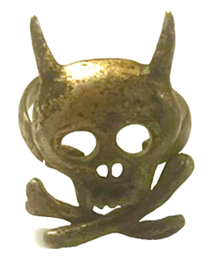 German Devil Skull & Crossbones WWI Trench Art Ring | eBay