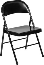 Hercules Series Double Braced Metal Folding Chairs with Footrests, Lightweight S