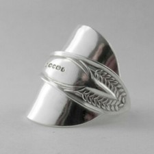 Sterling Silver Spoon Ring Chunky Stunningly Detailed Handmade Antique date 1930