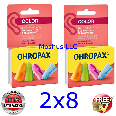 2x8 Ohropax @ FOAM Moldable Ear Plugs Against Noise SINCE 1907 @  2x8=16