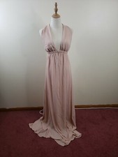 Show Me Your Mumu Luna Halter Dress Sz S Dusty Blush Crisp