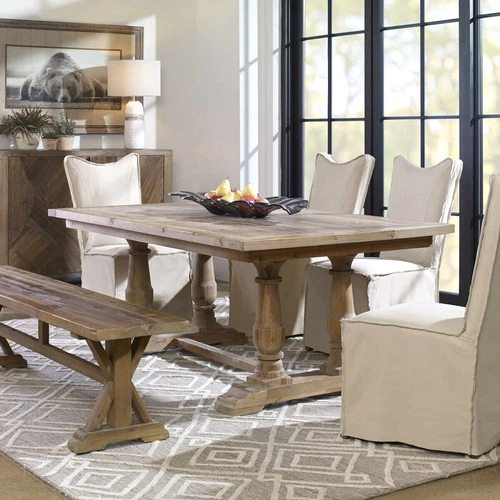 Stratford Dining Table Reclaimed Solid Wood Farmhouse Rustic ~ Uttermost 24557 - Picture 2 of 12