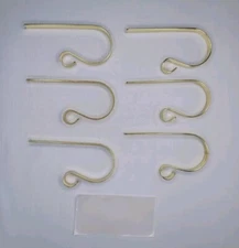 Christmas Stocking Holder Set Of 6 Gold Color Metal Hangers