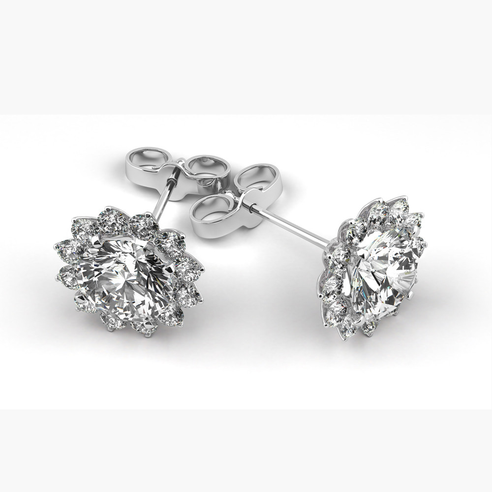 Flawless Diamond Carat Certified Diamond Earrings Platinum D Color