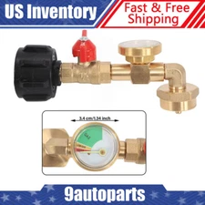 Propane Refill Adapter W/Gauge & Control Valve Fill 1 Lb Bottles From 20 Lb Tank