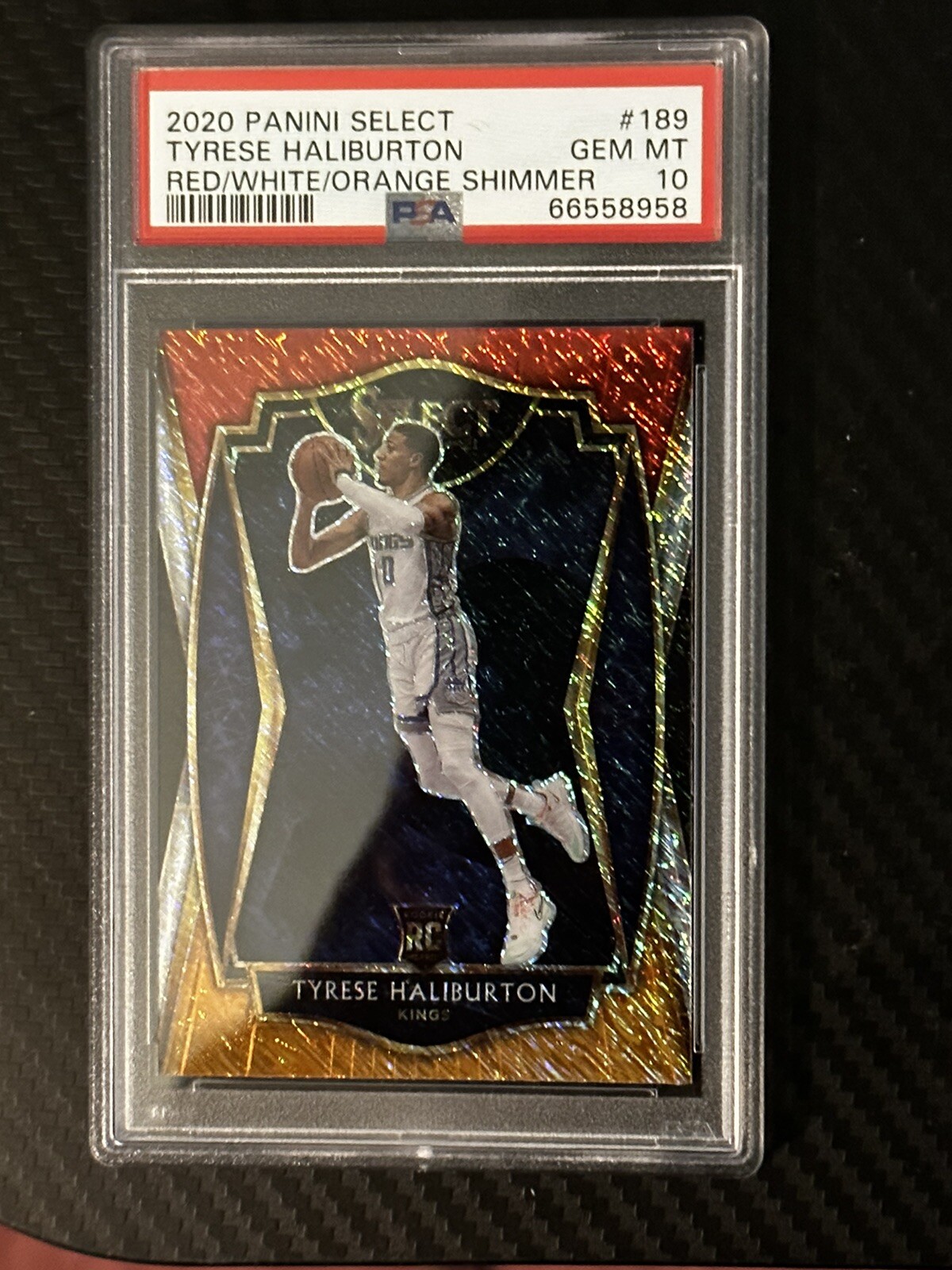 2020 Panini Select Tyrese Haliburton PSA 10 Red White Orange Shimmer #189 PSA 10