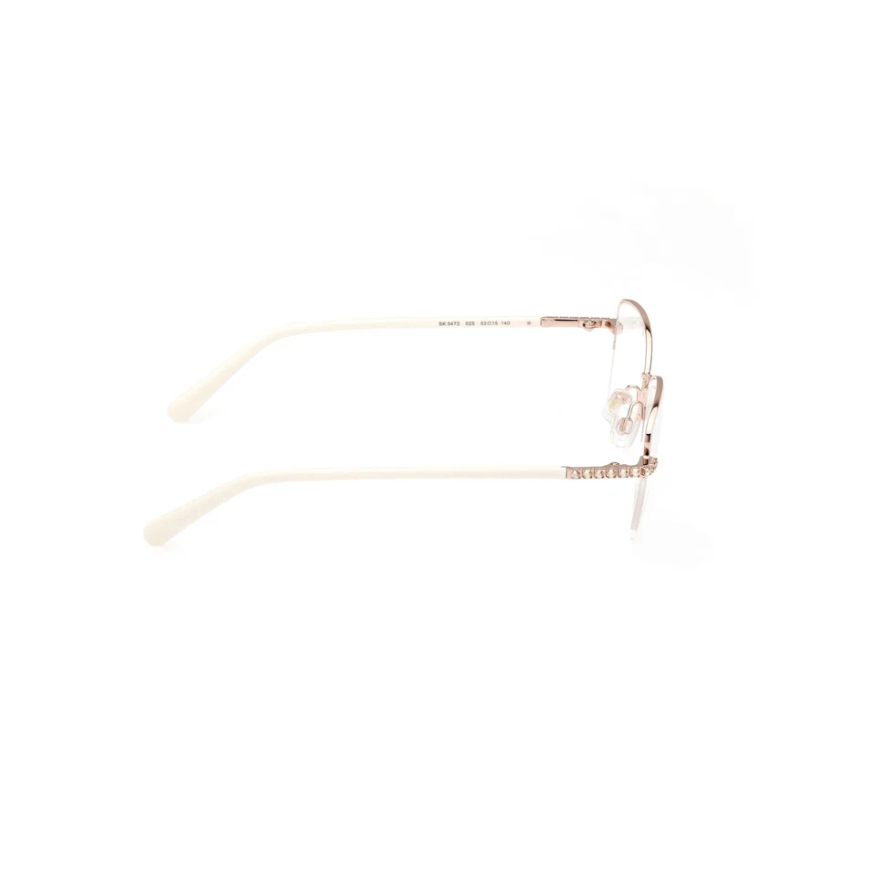 Swarovski SK5472 025 White Half Rim Metal Optic Eyeglasses Frame 53-15-140 - Image 4 of 4