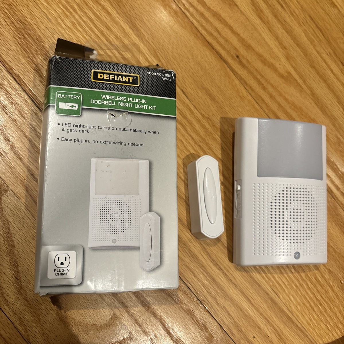 Defiant Wireless Plug-in Doorbell Night Light Kit White