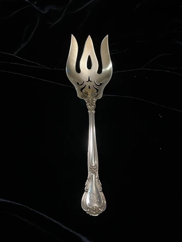 Antique GORHAM Sterling Silver Chantilly Pattern Serving Fork Pat. 1895 Hallmark