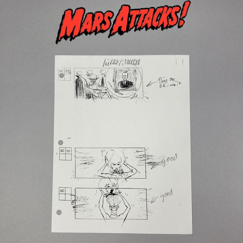Image 12 of Mars Attacks! (1996) - Production Used Storyboard, Tim Burton, Martian Warrior
