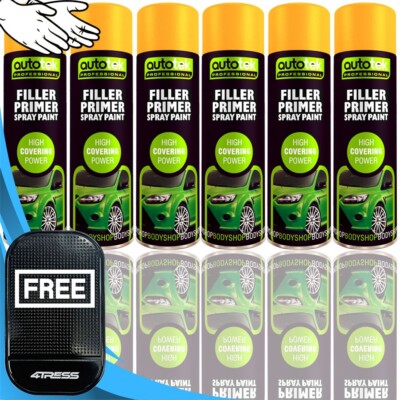 6x 500ml AUTOTEK FÜLLER GRUNDIERUNG Profi Aerosol Sprühfarbe schnelltrocknend + G+M