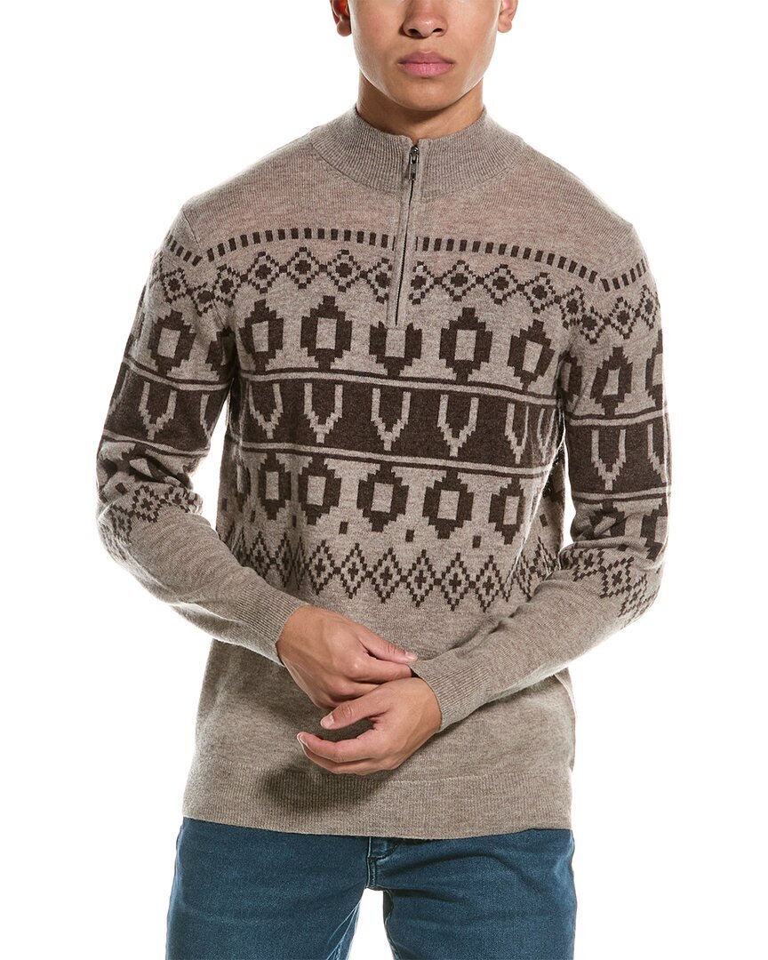 Мужской свитер Brodie Cashmere из смеси шерсти и кашемира на 1/2 молнии