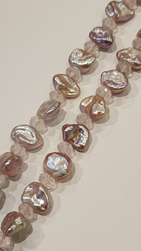 14K White Gold Clasp Pearl Necklace/ Women's 585 Gold Jewelry Beads - Picture 4 of 8
