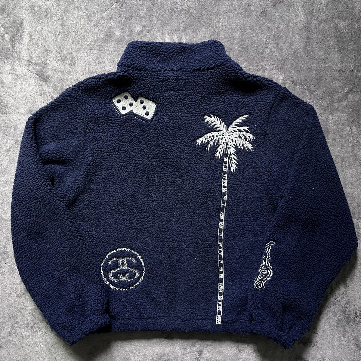 Stussy NOMA Icon Sherpa Fleece Jacket - Navy UNRELEASED Stussy NOMA Icon Sherpa Fleece Jacket - Navy UNRELEASED