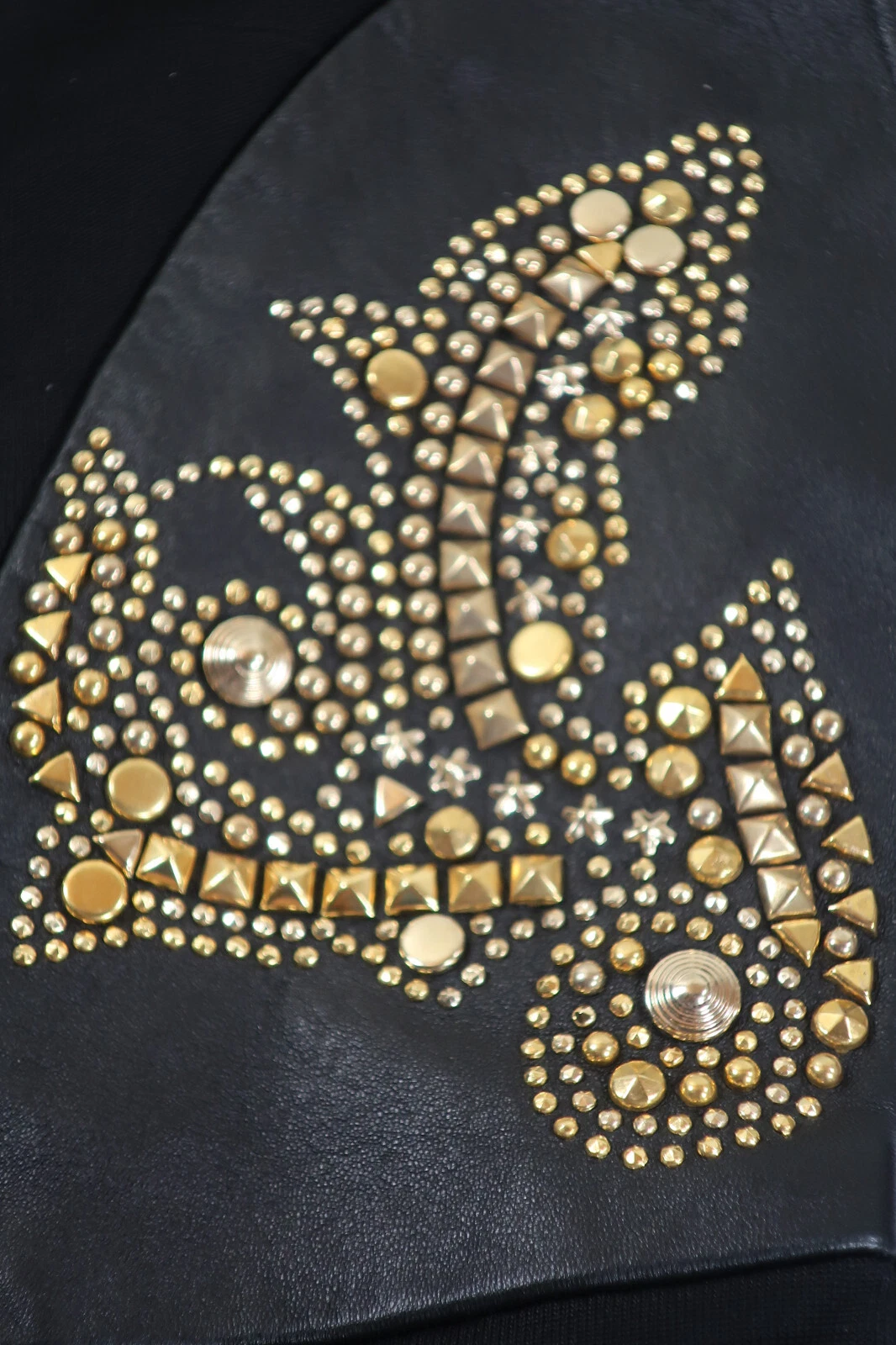 Abito lungo body GIANNI VERSACE nero oro in pelle impreziosita da SLeeve 36 S 3 4