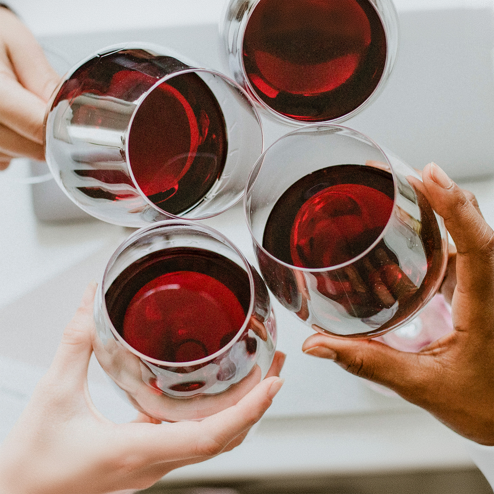 G Francis Large 'Red Wine' Glasses Set of 4 - Slant Rim Wine Glass with Stem