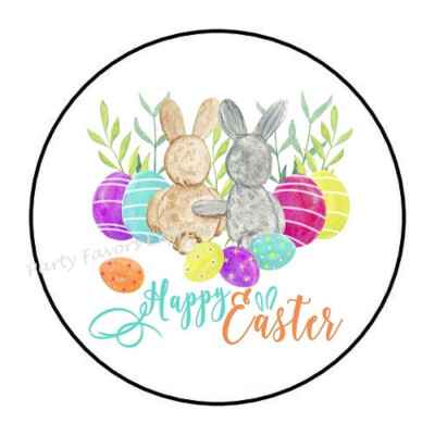10cm Auto-Aufkleber Sticker Happy Easter bunt Rund R3217