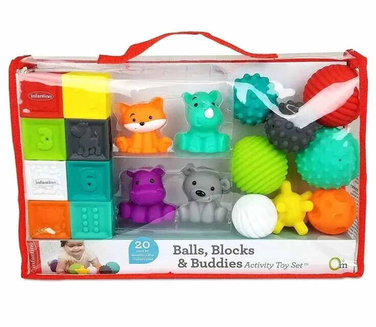Infantino Sensory Balls Blocks & Buddies - 20 piece set for 0+m (Brand new)