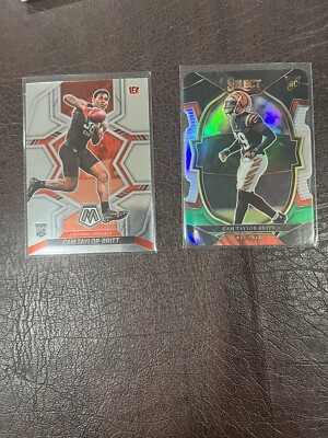 2022 Rookies Lot 2X Cam Taylor Britt Select Black/Green Diecut-Mosaic Base RC 