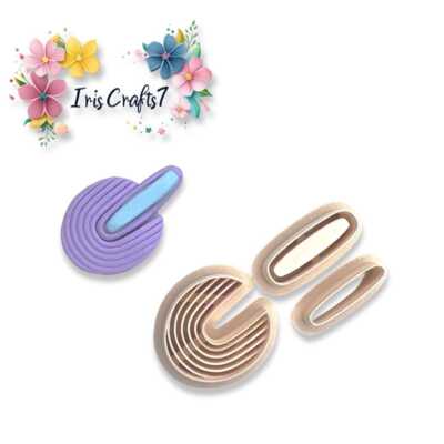 Serene Arc Ohrringe Polymer Clay Cutter | 3D-gedrucktes Tonwerkzeug | IrisCrafts7 UK