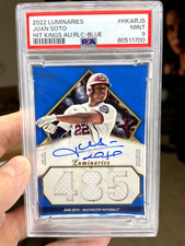 2022 Topps Luminaries Hit Kings Blue Relic Auto /10  Juan Soto PSA 9