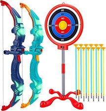 2 Pack Bow  Arrow for Kids, Archery Toy Set with 12 Suction Cup Arrows  Stand