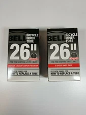 2 Pack: Bell 26" Bicycle Inner Tube, Fits Tire Widths 1 1/4"-1 3/8" 3 Speed 
