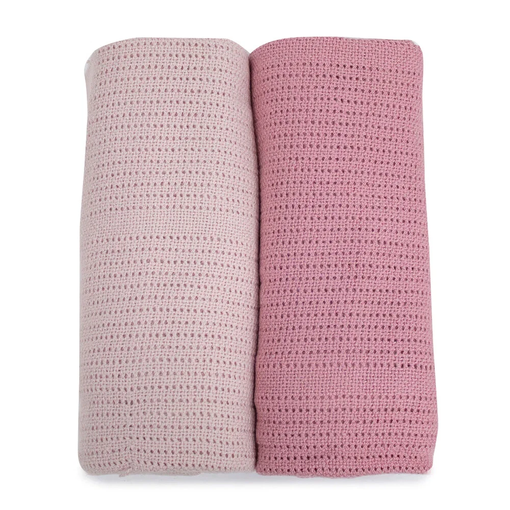 2PK Bubba Blue Nordic Bamboo 70x90cm Soft Cellular Blanket Baby 0