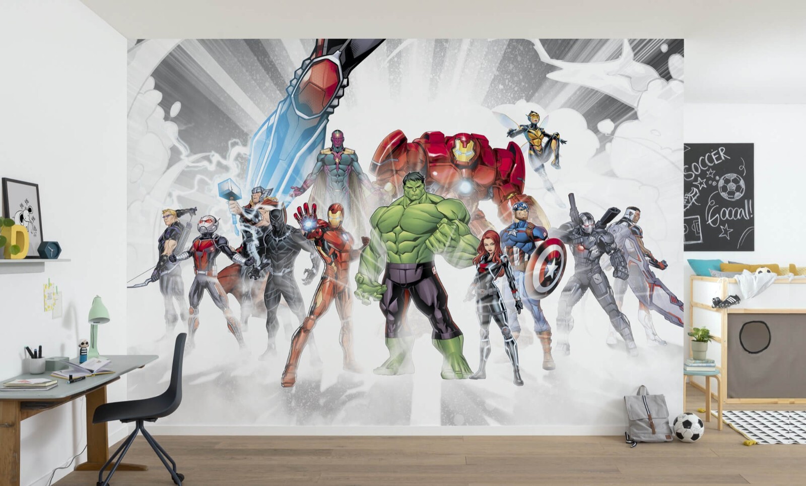 Photo Wallpaper boys bedroom Marvel characters Hulk Black Panther Avenger comics thumbnail 5