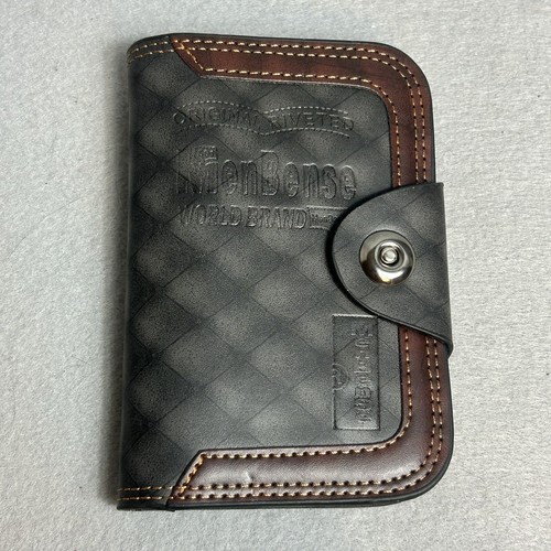 501 MenBense Remachado Marrón Negro Billetera Tarjeta de Crédito