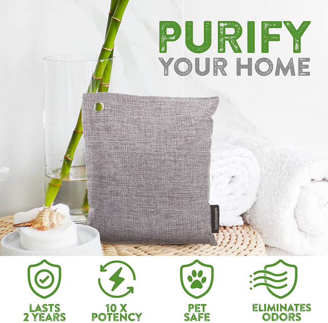 BASIC CONCEPTS Bamboo Charcoal Air Purifying Bags (500G), Charcoal Bags