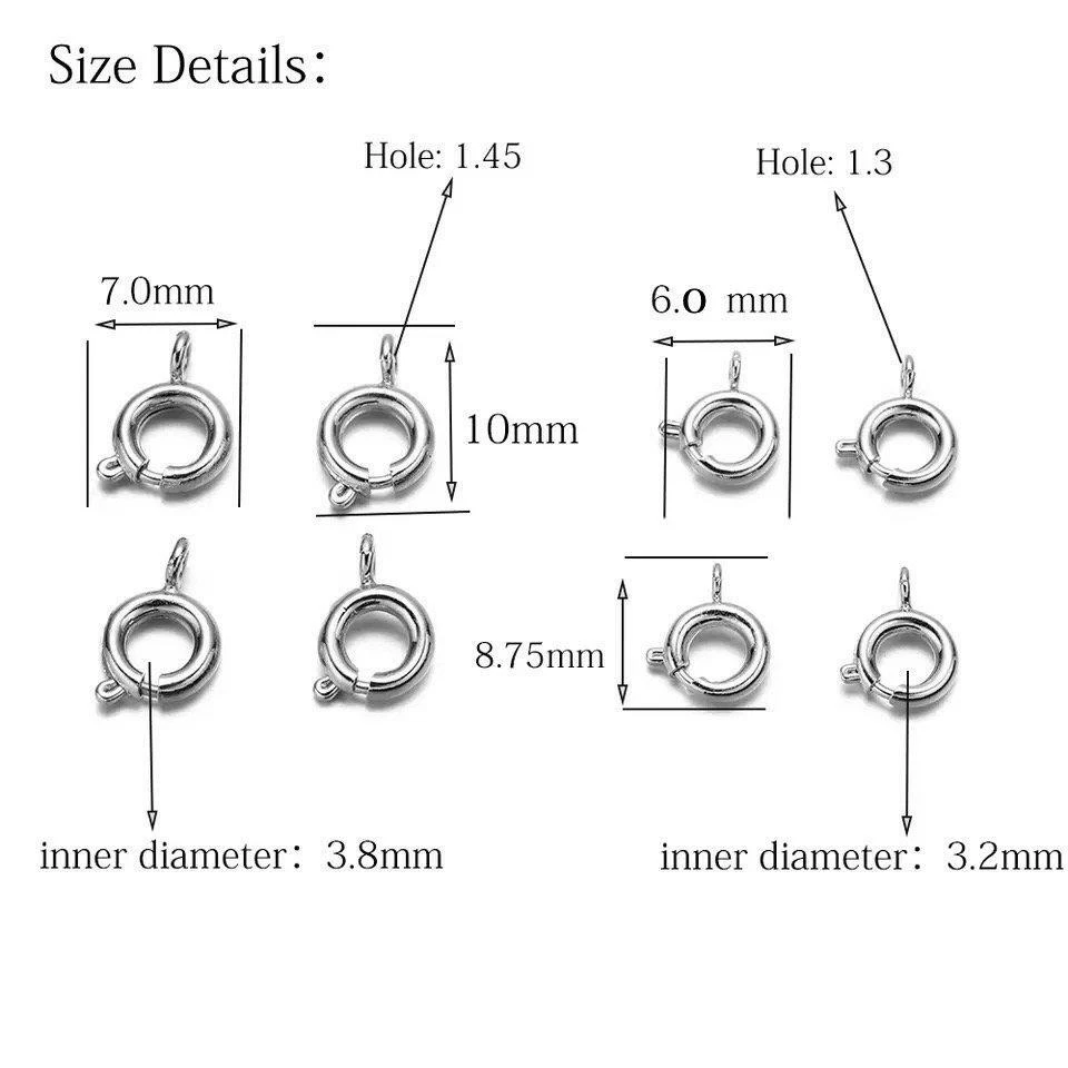 Silver Spring Ring Clasps 30 Pack - 6mm or 7mm - Jewellery Findings - Image 2 of 2