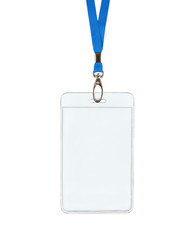 Light Blue ID Lanyard Neck Strap Cord Clip Vertical Badge Tag Card Holder Pouch