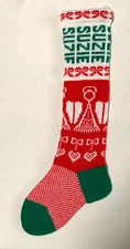 Vintage Acrylic Knit Christmas Stocking personalized SUZIE w/Angels & Hearts