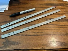 Lot of 3,  1/8" x 1/2" x 12" , 304 Stainless Steel Flat  Bar Stock