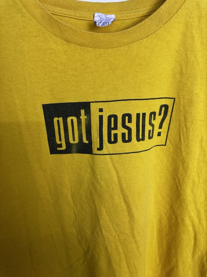 De colección Y2K Got Jesus? Camiseta cristiana amarilla para hombre talla XL Foto 2 de 4