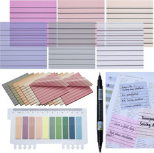 800 Sheets Transparent Sticky Notes with Lines 3x3 Inch Clear Waterproof 16 Pads